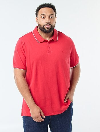 Polo de algodão com contrastes