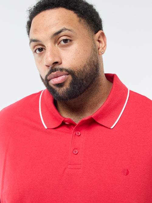 Polo de algodão com contrastes - Kiabi