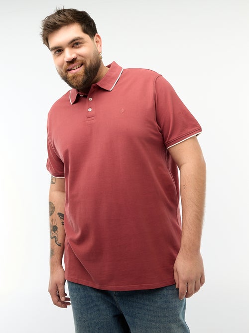 Polo de algodão com contrastes - Kiabi