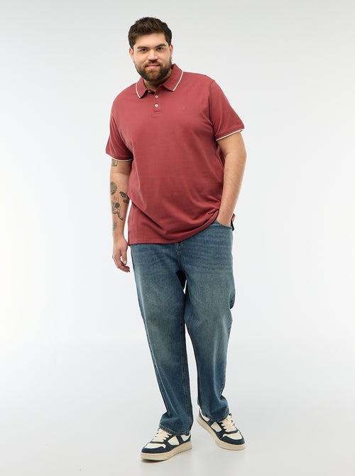 Polo de algodão com contrastes - Kiabi