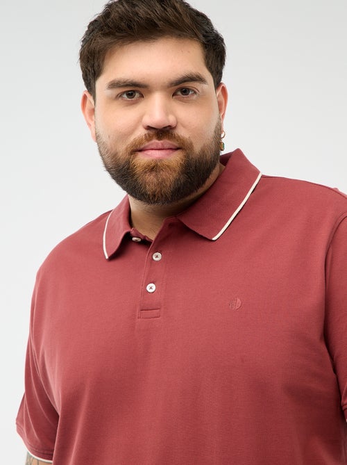 Polo de algodão com contrastes - Kiabi