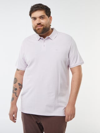 Polo de algodão com contrastes