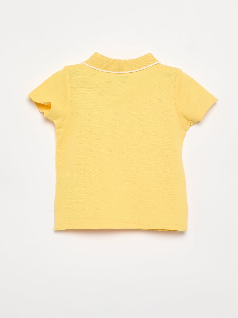 Polo de algodão piqué Amarelo - Kiabi