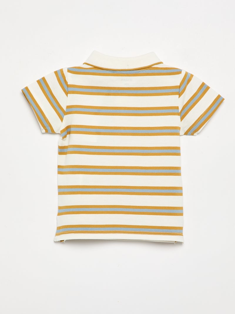 Polo de algodão piqué Branco - Kiabi