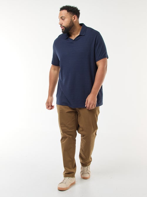 Polo de algodão stretch de manga curta - Kiabi