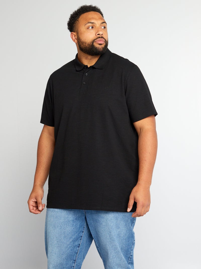 Polo de corte direito Preto - Kiabi