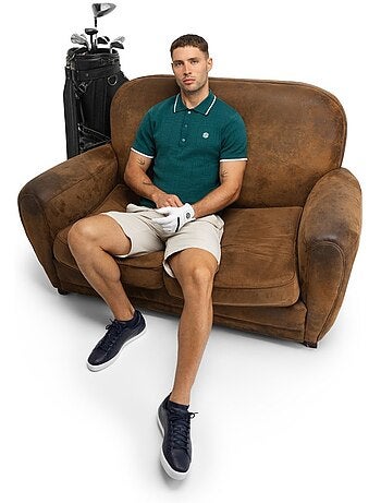 Polo de golfe de malha para homem