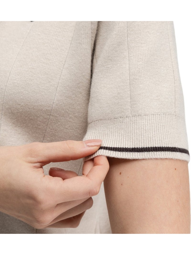 Polo de golfe de malha para mulher Bege - Kiabi