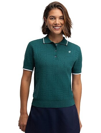 Polo de golfe de malha para mulher