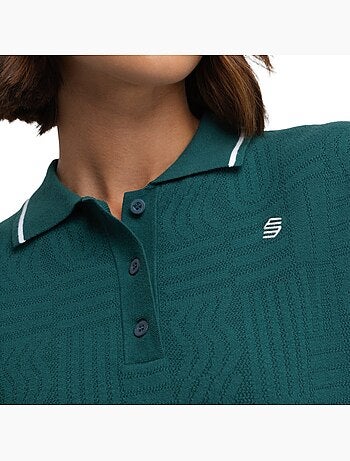 Polo de golfe de malha para mulher