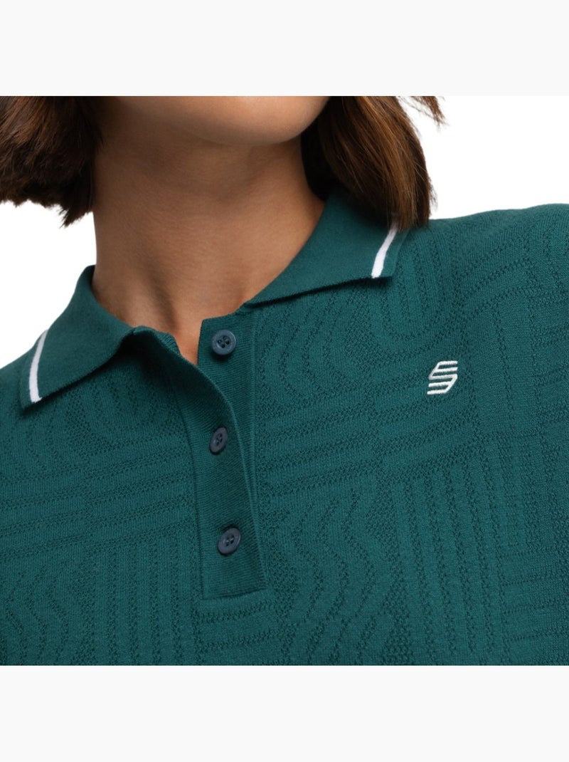 Polo de golfe de malha para mulher Verde - Kiabi