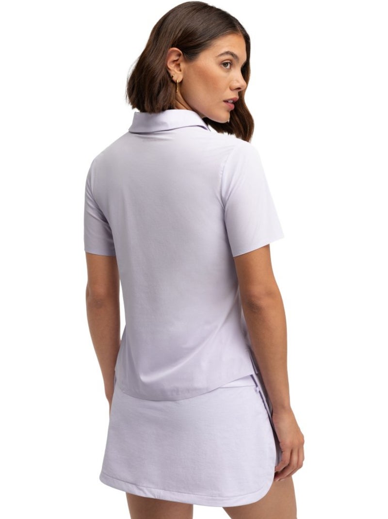 Polo de golfe de manga curta de alta performance para mulher Roxo - Kiabi