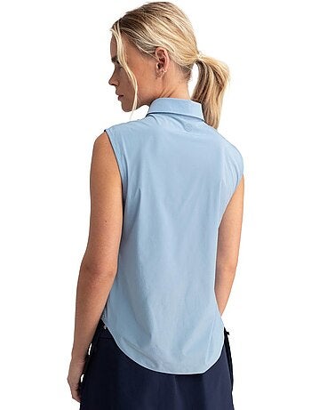 Polo de golfe performance sem mangas para mulher