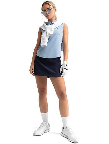 Polo de golfe performance sem mangas para mulher