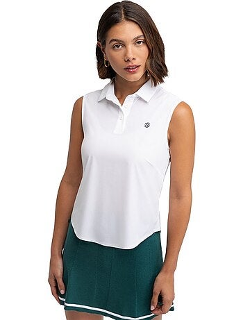Polo de golfe performance sem mangas para mulher