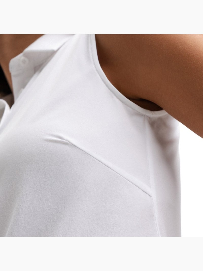 Polo de golfe performance sem mangas para mulher Branco - Kiabi
