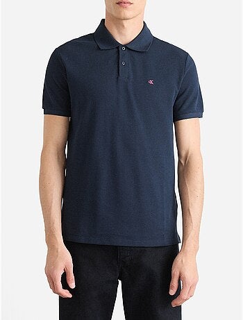 Polo branco calvin klein jeans monogram piqué para homem