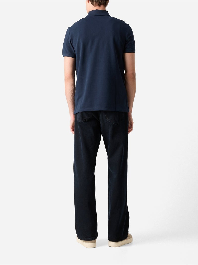 Polo de homem calvin klein jeans monogram piqué azul marinho Azul-marinho - Kiabi