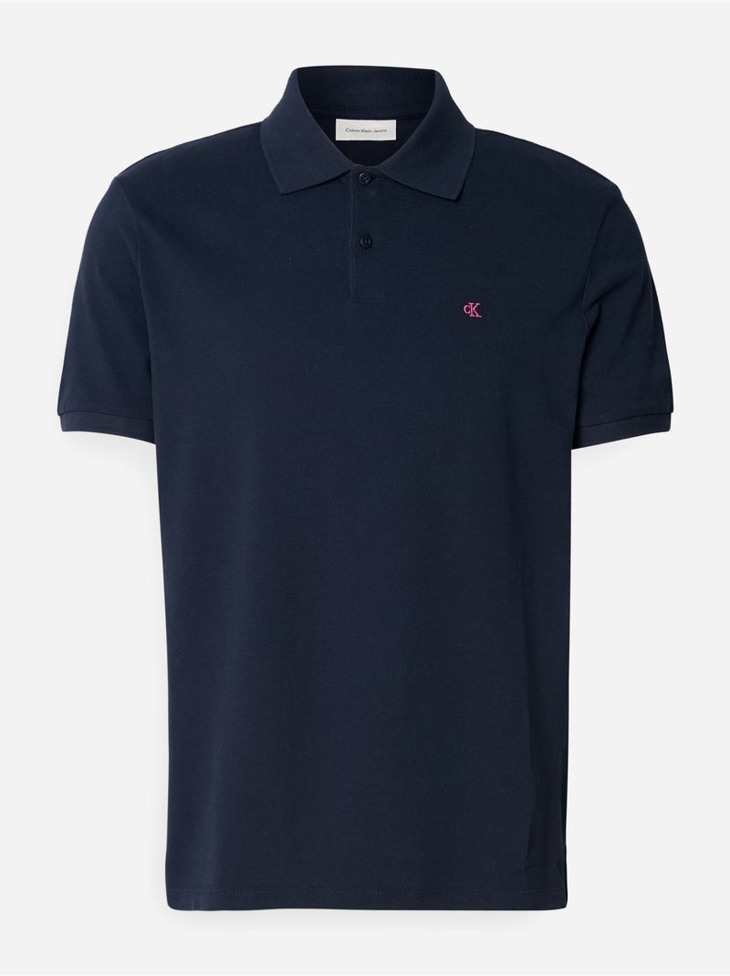 Polo de homem calvin klein jeans monogram piqué azul marinho Azul-marinho - Kiabi