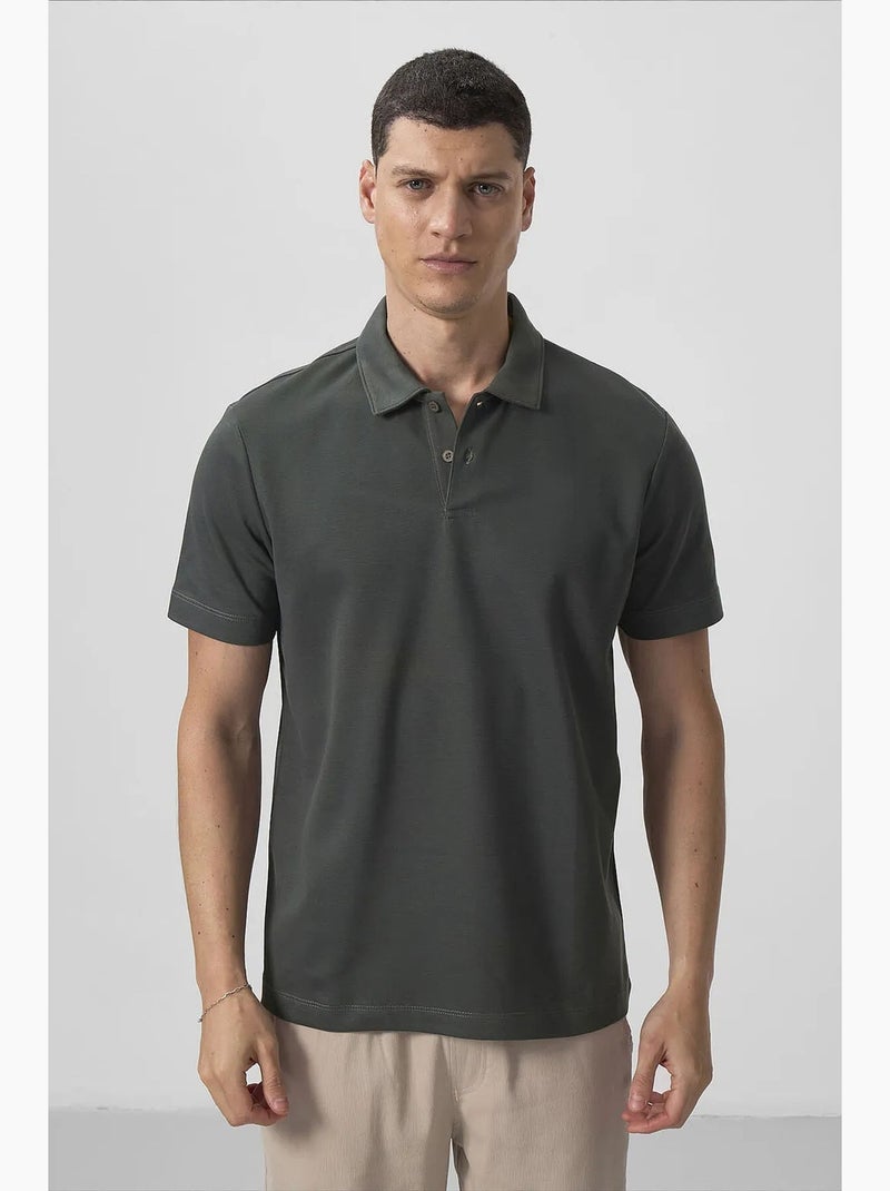 Polo de homem em algodão e elastano tommy Areia - Kiabi