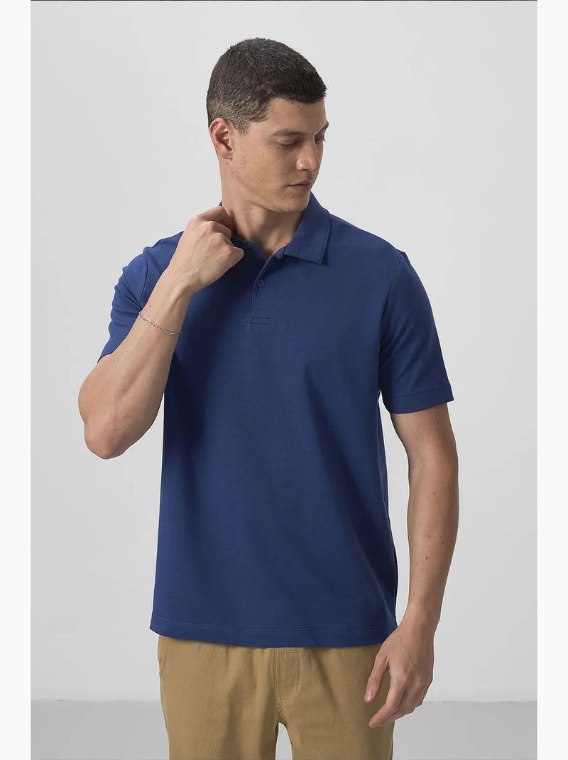 Polo de homem em algodão e elastano tommy Azul escuro - Kiabi