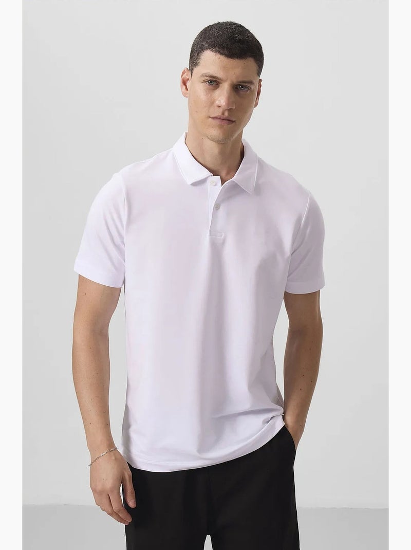 Polo de homem em algodão e elastano tommy Branco sujo - Kiabi