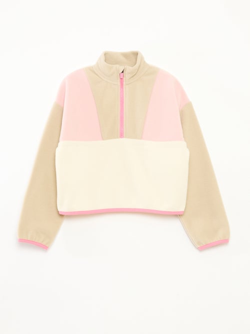 Polo de lã polar com debrum - Kiabi