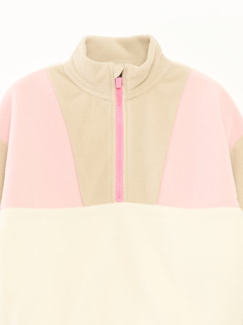 Polo de lã polar com debrum - Kiabi