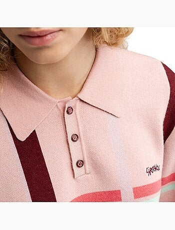 Polo de malha de manga comprida para mulher