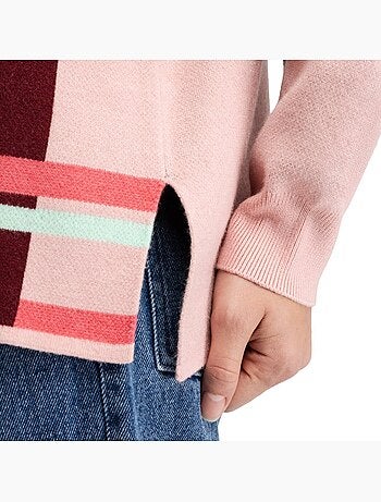 Polo de malha de manga comprida para mulher