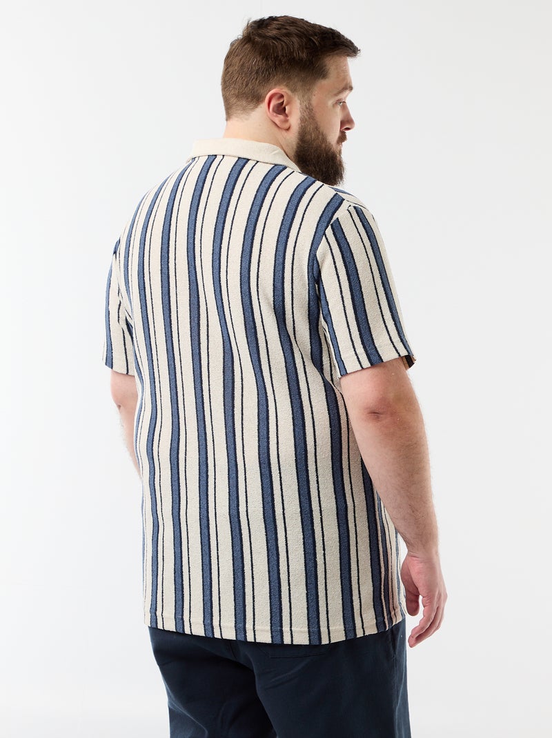 Polo de malha de manga curta Azul - Kiabi