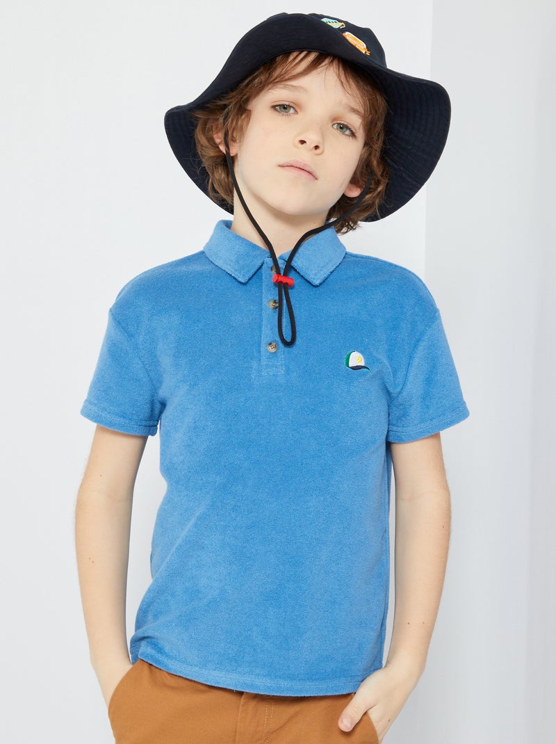 Polo de malha felpa AZUL - Kiabi