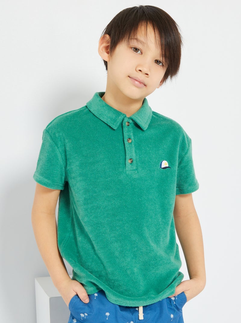 Polo de malha felpa VERDE - Kiabi