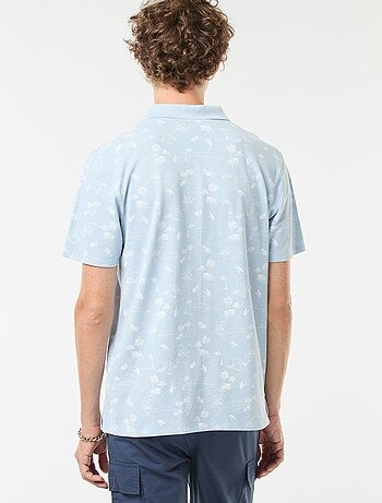 Polo de malha piqué com motivo all-over