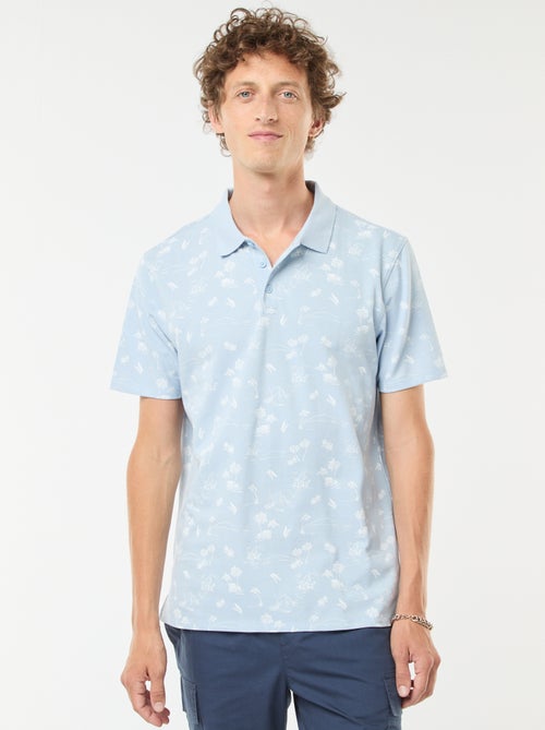 Polo de malha piqué com motivo all-over - Kiabi