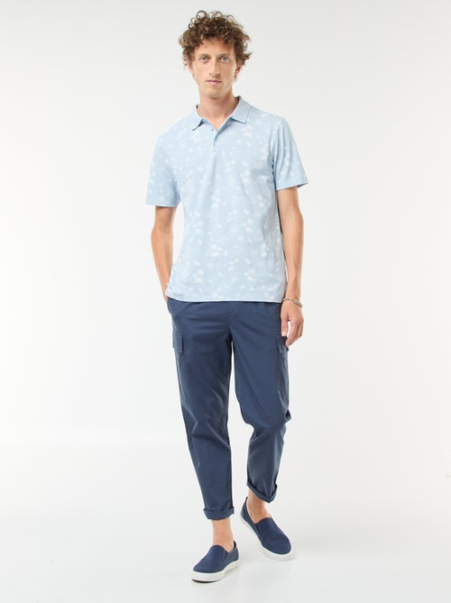 Polo de malha piqué com motivo all-over - Kiabi