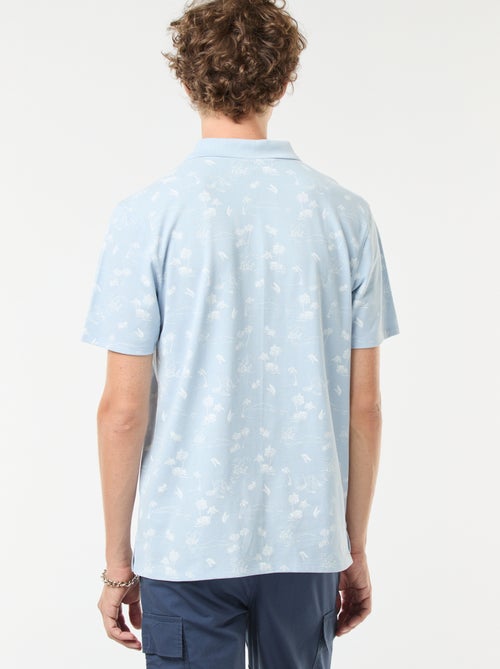 Polo de malha piqué com motivo all-over - Kiabi