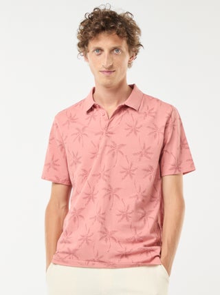Polo de malha piqué com motivo all-over