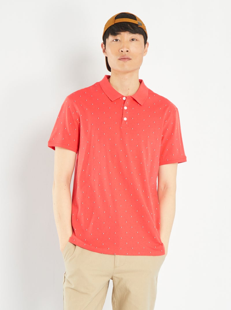 Polo de manga com estampado ROXO - Kiabi