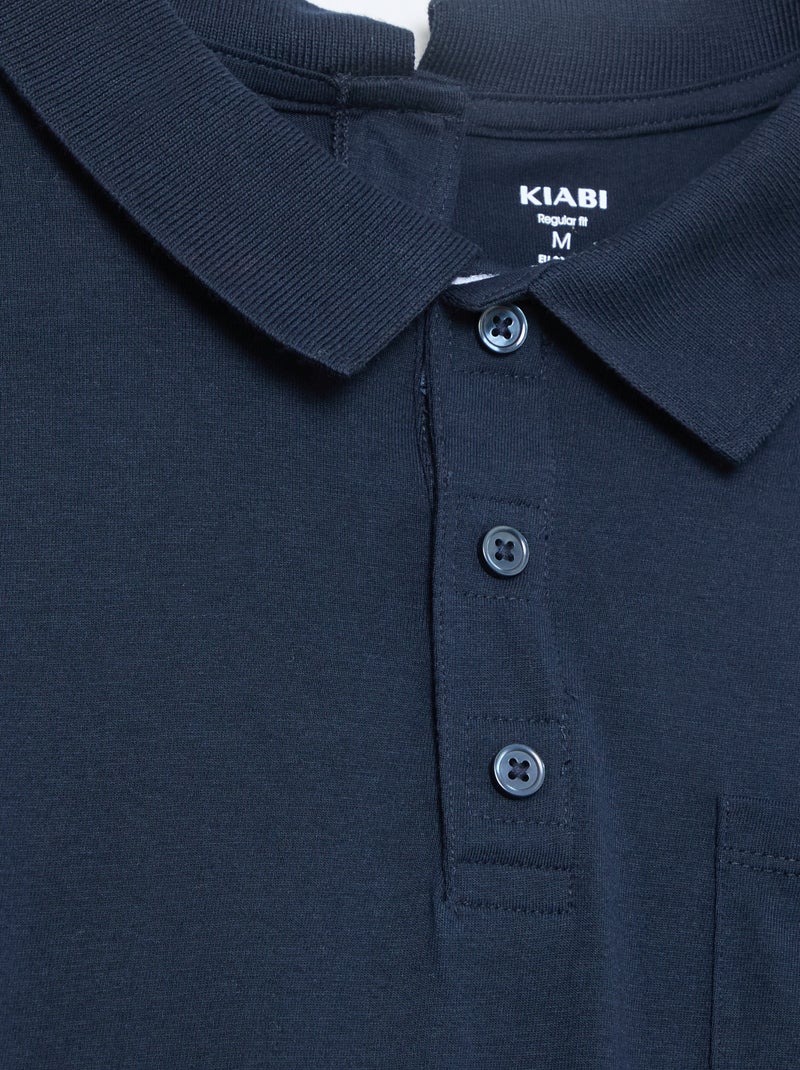 Polo de manga comprida - coleção fácil de vestir Azul - Kiabi