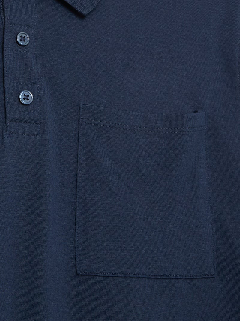 Polo de manga comprida - coleção fácil de vestir Azul - Kiabi