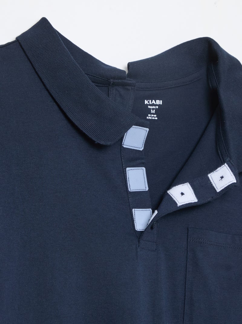 Polo de manga comprida - coleção fácil de vestir Azul - Kiabi