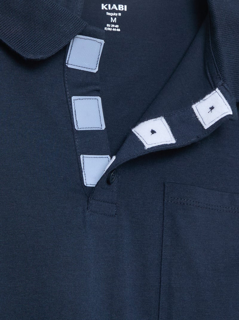 Polo de manga comprida - coleção fácil de vestir Azul - Kiabi