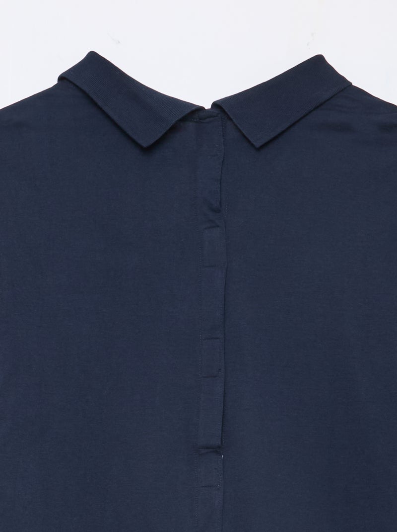Polo de manga comprida - coleção fácil de vestir Azul - Kiabi