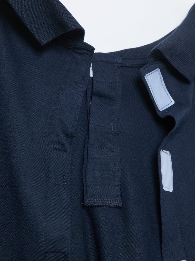 Polo de manga comprida - coleção fácil de vestir Azul - Kiabi