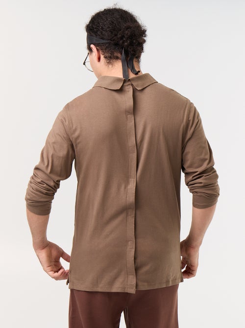 Polo de manga comprida - coleção fácil de vestir - Kiabi