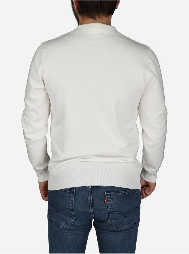 Polo de manga comprida - Frilivin Branco - Kiabi