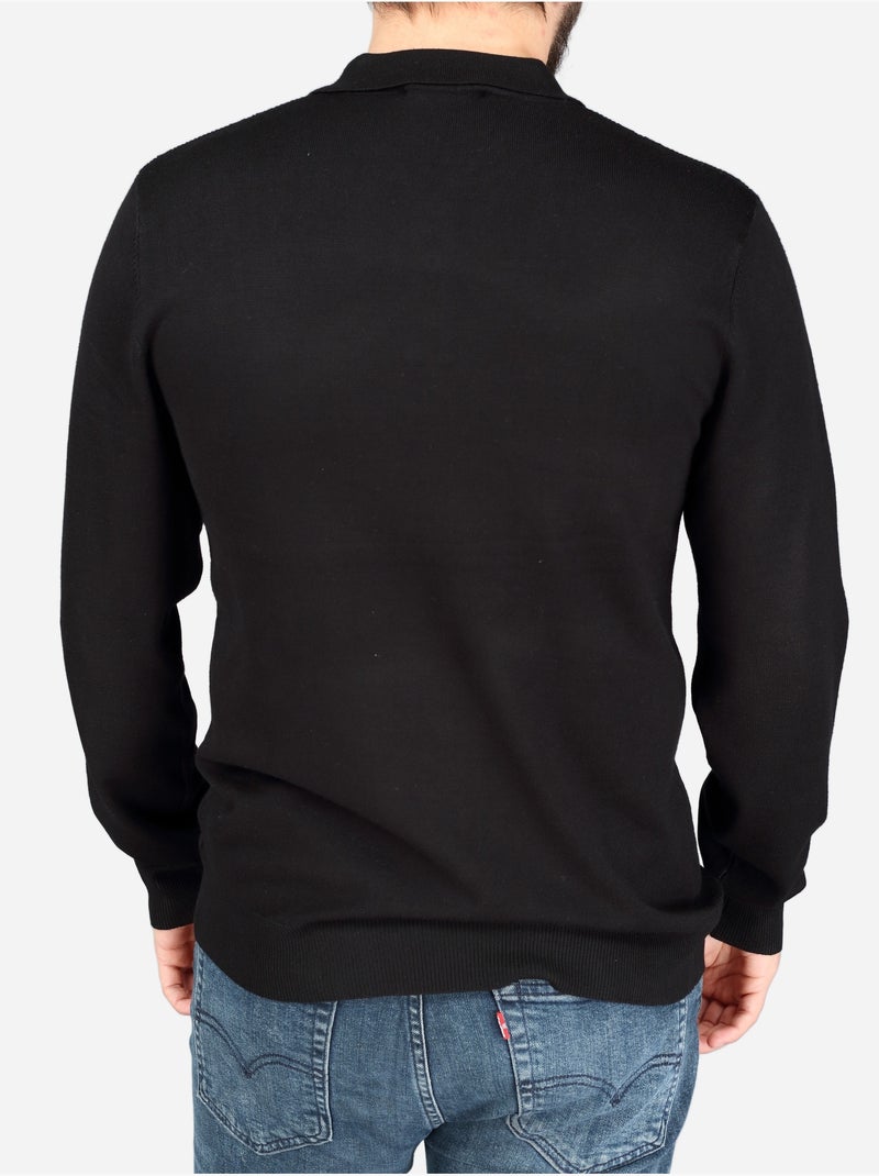 Polo de manga comprida - Frilivin Preto - Kiabi