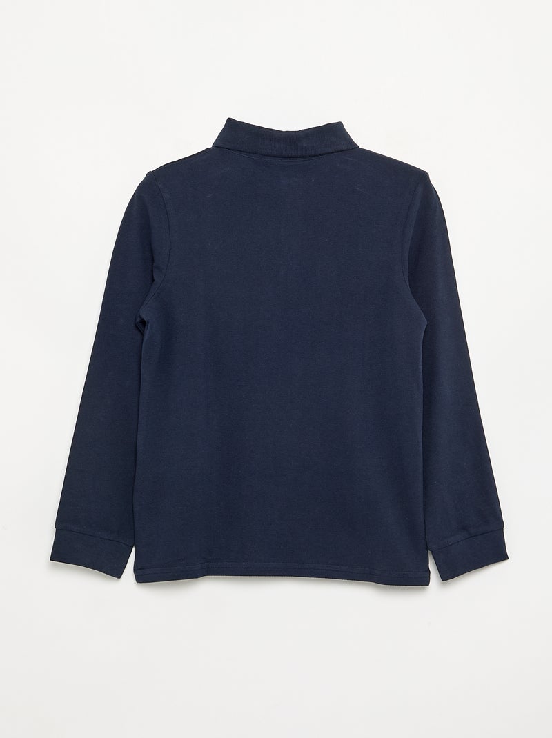 Polo de manga comprida Azul - Kiabi