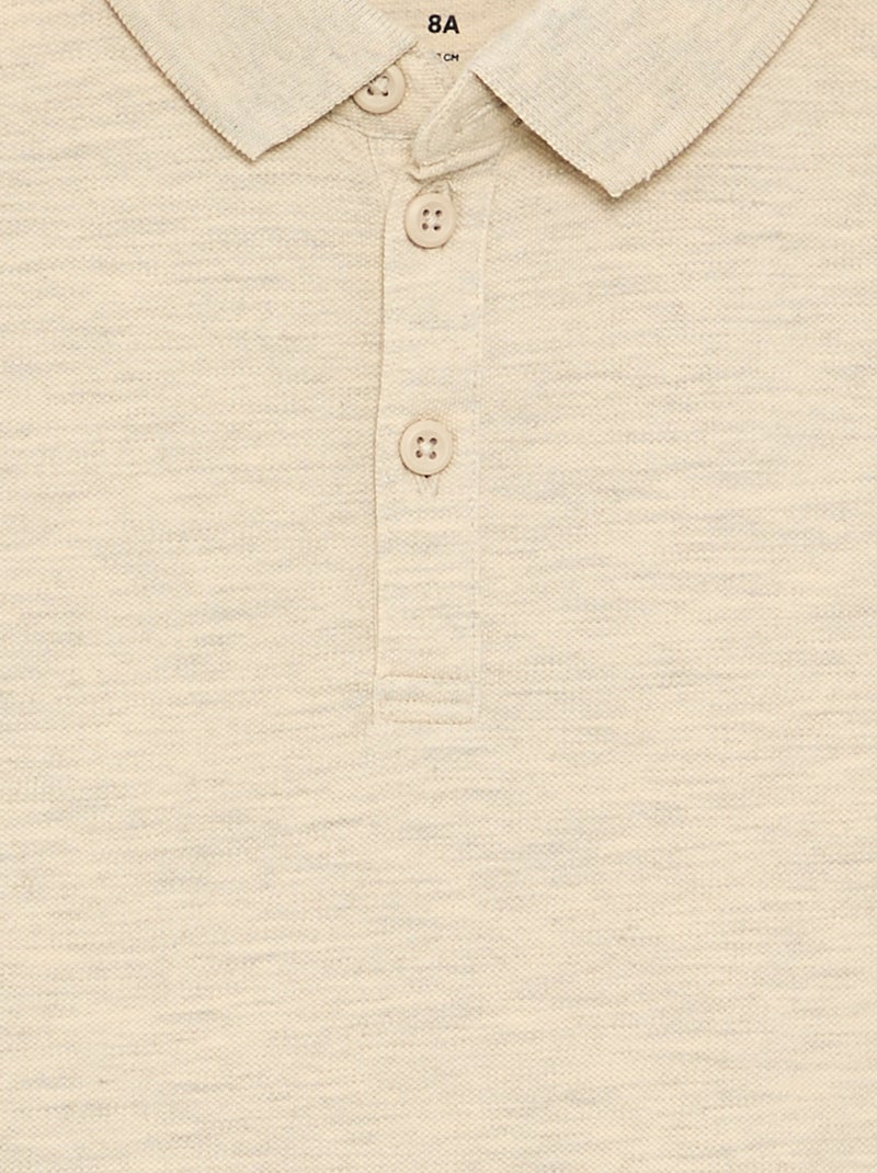 Polo de manga comprida Bege - Kiabi